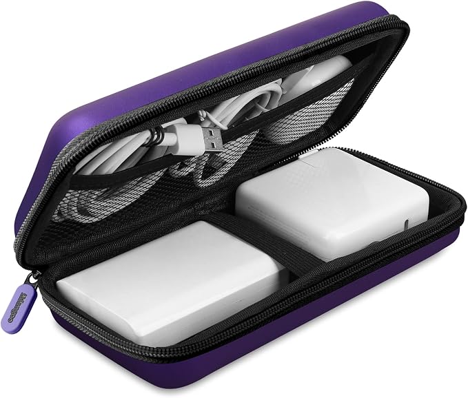 iMangoo Travel Essential Electronics Organizer Charger Case Carrying Pouch | 8.5x4.5x2" Power Bank Tech Accessories Protective Storage Shockproof Portable Purse Men Women School Office Trips Must Have by iMangoo