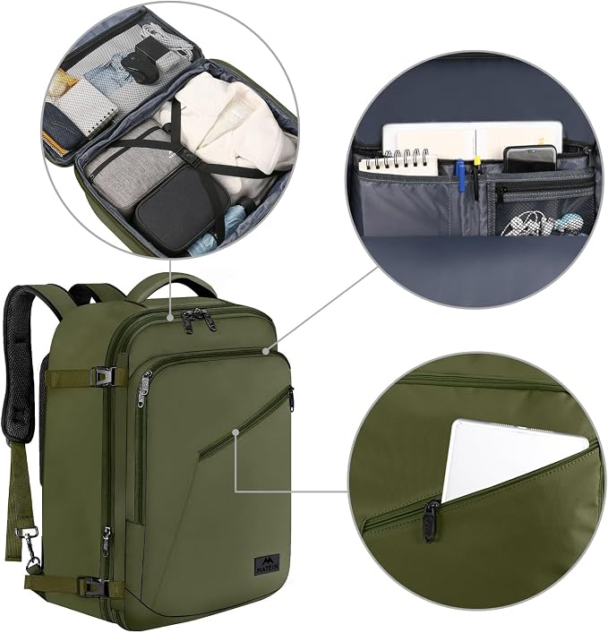 MATEIN Mens Backpack for Travel, Extra Large Expandable Carry on Backpack | Travel Backpack, Hideaway Shoulder Strap, Heavy Duty Daypack, Water Resistant, Travelling Essential, Gifts for Men Women - Image 6