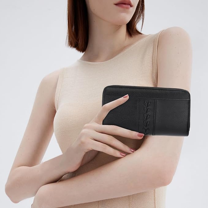 Wallets for Women Trifold Wristlet Wallets Large Capacity RFID Blocking Ladies Purse Credit Card Holder - Image 2