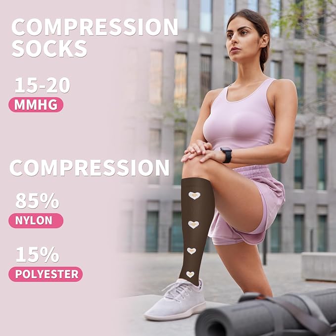 Sooverki Compression Socks for Women & Men 6 Pairs is Best Supportive Knee High Stockings for Circulation, Travel, Nurses - Image 4