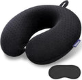Black Travel Neck Pillow Memory Foam Airplane Pillow for Neck and Head Support Soft Portable U Shape Neck Pillow for Plane, Car & Home Office Use by Gosider