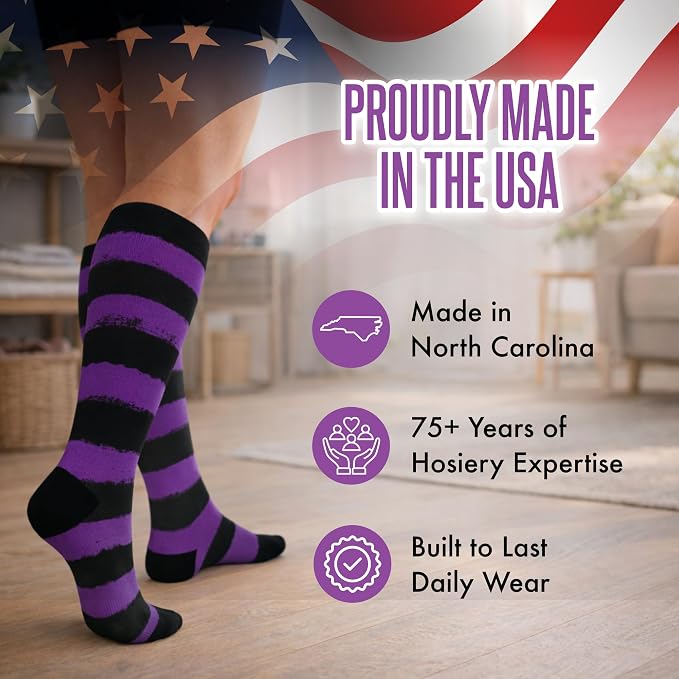 Crazy Compression Socks, Comfortable Support Socks for Recovery, Travel, Hiking, and Long-Hour Comfort w/Fun Designs - Image 6