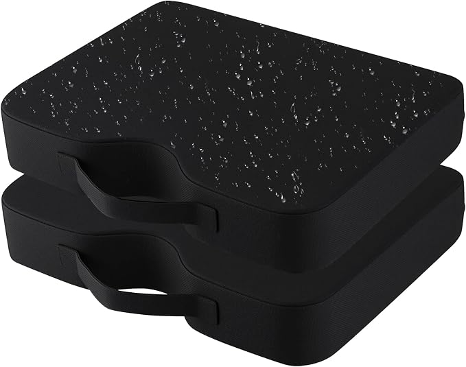 Stadium Seat Cushions 2-Pack 4-Pack, Extra Thick 2.5 Inches, Oxford Fabric, U-Shaped Ergonomic Design, Waterproof & Portable Bleacher Cushions with Carrying Handle (Black, 2-Pack) by UCOMFEEL