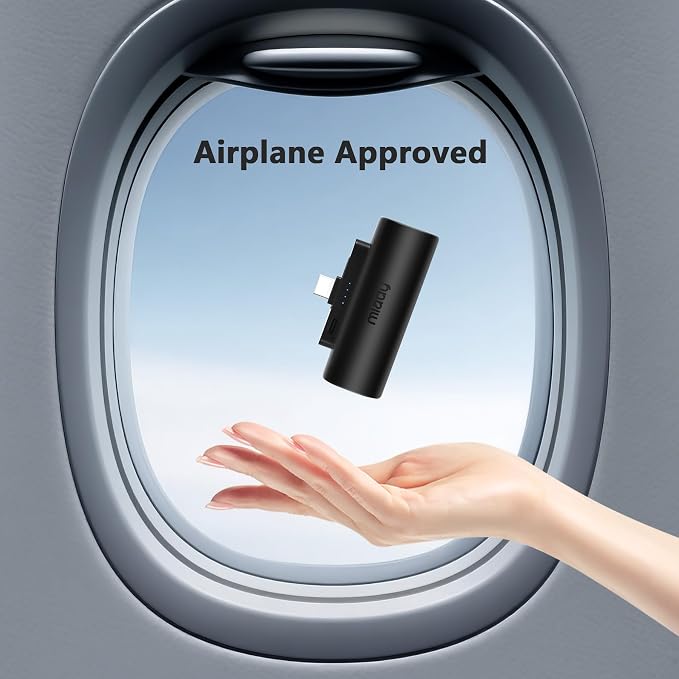 Miady 2-Pack Mini Portable Charger Built-in USB C Connector Small PowerBank | 5000mAh丨Lightweight丨for Backpack Travel丨Compatible with iPhone 17 Galaxy Android丨Ultra-Compact丨Flight-Safe丨18Wh丨White+White - Image 7