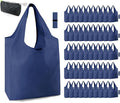 BeeGreen Navy Blue Reusable Grocery Bags Wholesale Reusable Kitchen Bags Bulk Foldable-Machine Washable with Zipper Storage Pouch 50 Packs by BeeGreen
