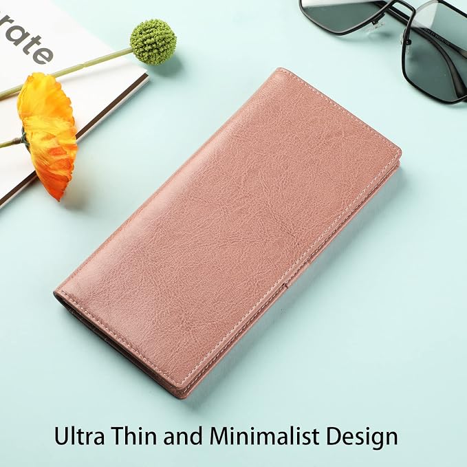 Ultra Slim Thin Leather Women Wallet RFID Blocking Credit Card Holder Bifold Long Ladies Billfold - Image 2