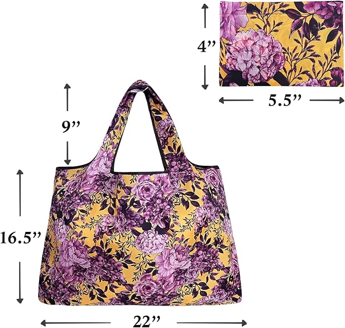 allydrew Large Foldable Tote Nylon Reusable Grocery Bags - Image 6