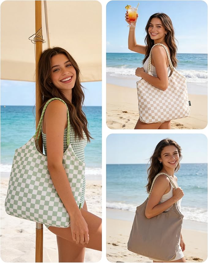 BAGSMART Tote Bag for Women, Travel Tote Beach Bag with Zipper for Gym - Image 9