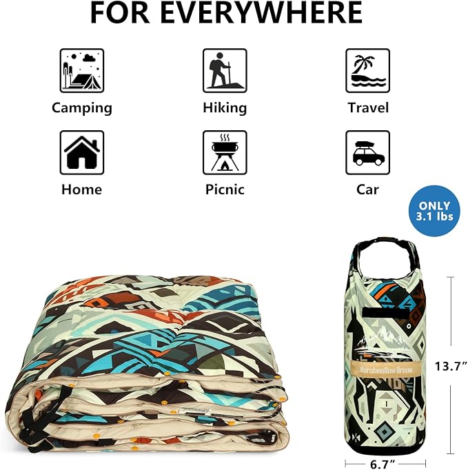 Camping Blanket, Puffy Blankets Lightweight Windproof Resistant for Outdoors,Hiking, Backpacking,Car,Picnic,Stadium - Image 6