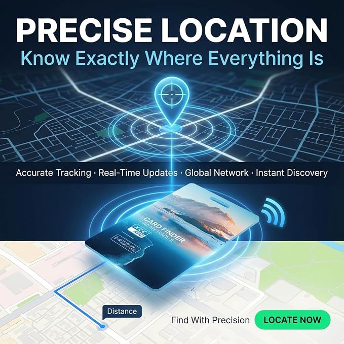Wallet Tracker Card, IP68 Water Proof Tracking Card for Luggage Tags, Rechargeable Thin GPS Smart Finder for Luggage Tag,Passports and More Phone Finder(iOS Only) (Blue) - Image 3