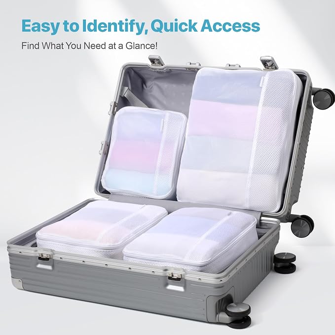 Cambond Mesh Packing Cubes for Travel Women - Lightweight Travel Bags Luggage Packing Organizer Travel Cubes for Suitcase with Handle - Image 3