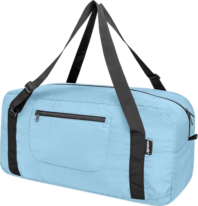 HOLYLUCK Foldable Travel Duffel Bag Luggage Great for Gym - Large Light Blue by holyluck