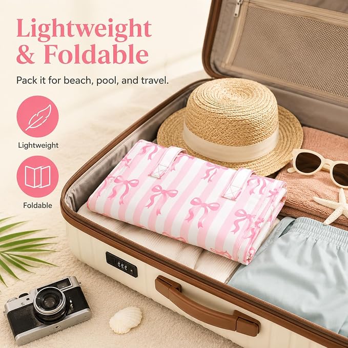 LEDAOU Beach Bag Waterproof Sandproof Women Beach Tote Pool Bag with Zipper for Swim Gym Grocery Travel with Wet Pocket | Sandproof - Image 9