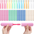 LemonRoad 40 Pcs Travel Toothbrush Holder Sets 20 Disposable Toothbrush Individually Wrapped 20 Portable Tooth Brush Case Covers with Ventilation Holes for Travel, Home, Camping, Hotel(Macron) by Unknown