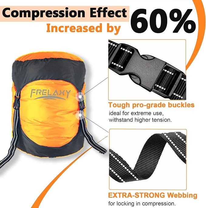 Frelaxy Compression Sack, 40% More Space! Sleeping Bag Stuff Sack | Ultralight Compression Stuff Sack, Water-Resistant & Ultralight Space Saving Gear for Camping, Hiking 11L/18L/30L/45L/52L - Image 2