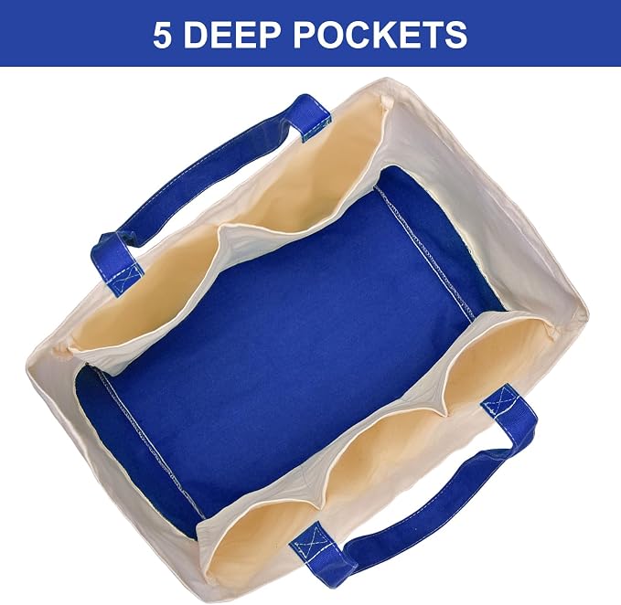 Canvas Reusable Grocery Bags Heavy Duty, 8.3 gal Foldable Large Tote Bag with Handles, Holds 60 lbs Canvas Shopping Bags, 1 Pack - Image 3