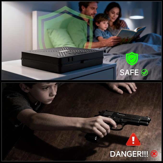 Gun Safe Alternative,Portable Gun Case Handgun Lock Box Quick Access Pistol Safe Small Handgun Storage with TSA Padlock,Instant Access Gun Box for Bedside and Car - Image 6