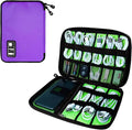 Lcsmaokin Electronics Travel Organizer,Portable Waterproof Electronic Travel Storage Bag for Small Charging Cord Storage,Charger,SD Card etc,for Travel,Business-Purple Green by Lcsmaokin
