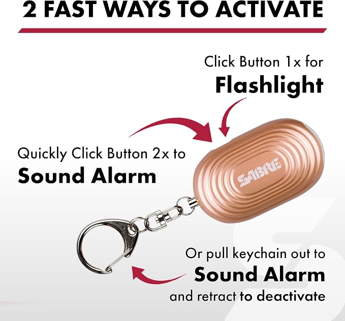 SABRE Personal Safety Kit with Pepper Spray and 2-in-1 Personal Alarm with LED Light, 0.54 fl oz, 25 Bursts,130dB Alarm, Audible Up to 1,250 Feet - Image 5