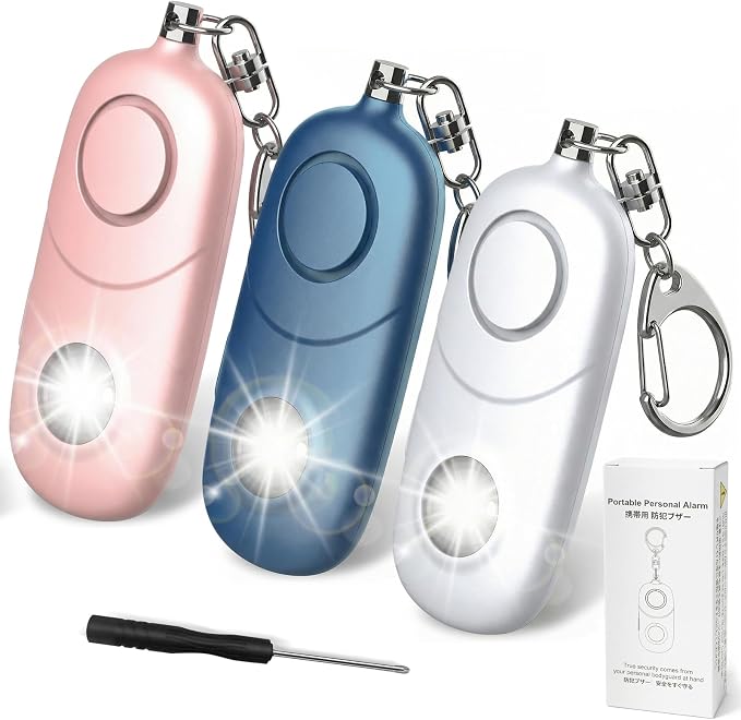 Personal Alarm for Women Keychain Alarm: Qoosea 135dB Emergency Keychain Siren with Strobe Light Loud Siren for Women Kids Students Seniors Emergency Self-Defense for Night Sports by Qoosea-US