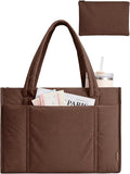 BAGSMART Tote Bag for Women, Puffy Work Tote Bag with Zipper, Quilted Large Teacher Bag for Work, Travel by BAGSMART