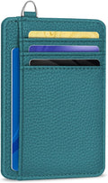 Yonlevres Credit Card Holder for Women Slim RFID Blocking Wallet Small Blue | Front Pocket, Handy, RFID Blocking, Woman Girls Ladies Gifts, D-ring for Keychain,Thin Mini Card Case, ID Window, PU Leather by Yonlevres