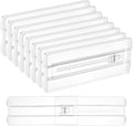 Vtopmart 8 Pack Drawer Dividers for Clothes, 4" High 10.2"-16.5" Adjustable Expandable Dresser Drawer Organizer, Clear Plastic Separators for Dresser, Baby Clothing, Underwear, Cosmetic, Toiletries | Expandable Dresser Drawer Organizer, Clear Plastic S... by Vtopmart
