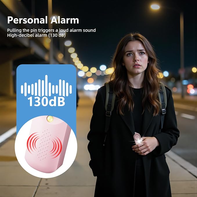 Self Defense Siren with Strobe Light & Extra Loud 130 dB Safety Keychain - Image 3