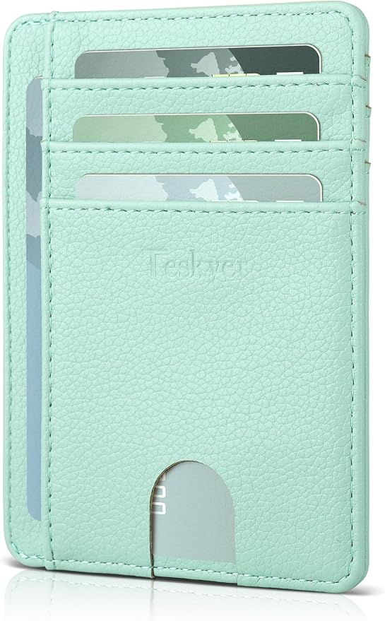 Teskyer Slim Minimalist Wallet for Men, RFID Front Pocket Card Holder | Ultra Slim Front Pocket Design, 8 Card Slots, RFID Protection, Smooth Faux Leather for Everyday Carry - Image 2