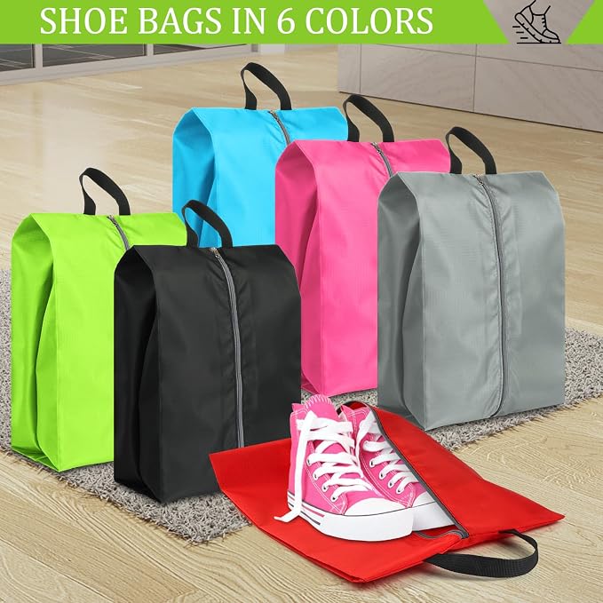 Shoe Bags for Travel, Set of 6 Pack Shoe Travel Bags for Packing Large | Large Waterproof Portable Travel Shoe Bag with Zipper Travel Essentials Women for and Men - Image 7