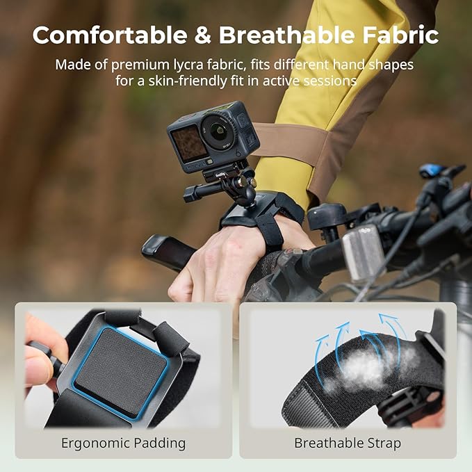 SMALLRIG Wrist Strap Mount for Action Cameras, with Ball Head | Adapter Base for DJI Osmo Nano/Action 6/5 Pro/4, for GoPro 13/12/11, for Insta360 X5/4/Ace Pro 2/Go Ultra, for AKASO - 5723 - Image 3