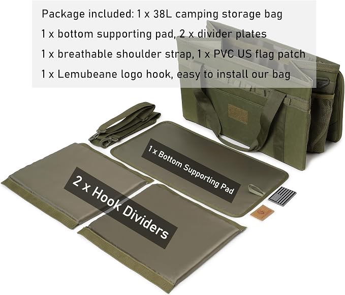 Tactical Camping Storage Bag Utility Tote Bag Camping Kitchen Organizer with Axe Holder & Shoulder Strap - Image 4