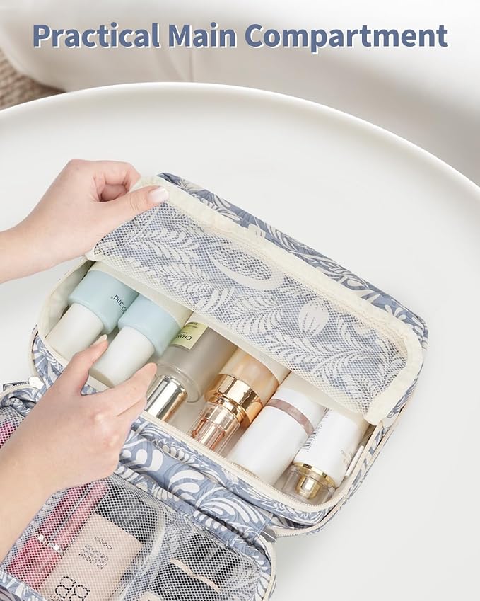 Narwey Small Hanging Travel Toiletry Bag for Women, Travel Bag for Toiletries, Makeup Bag Organizer Cosmetic Bags Make Up Bags for Girls - Image 5