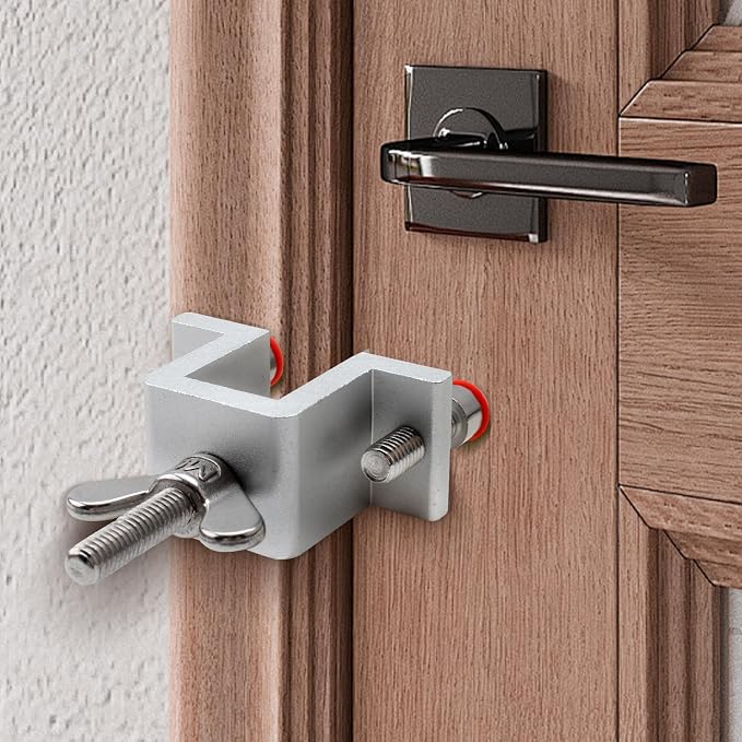 HOWDIA Portable Door Lock Dual Nut Adjustment, Thickened Body Hotel Door Locks for Travelers Security, Home Door Safety Locks from Inside for Additional Privacy by HOWDIA