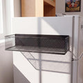 FoldTier 1 Pack Black Magnetic Basket Dorm Mini Fridge Shelf Organizer Kitchen Storage Bin Container Spice Holder for Locker Refrigerator Pantry Dorm Essentials (13.8 x 3.1 x 4.9 Inch) by FoldTier