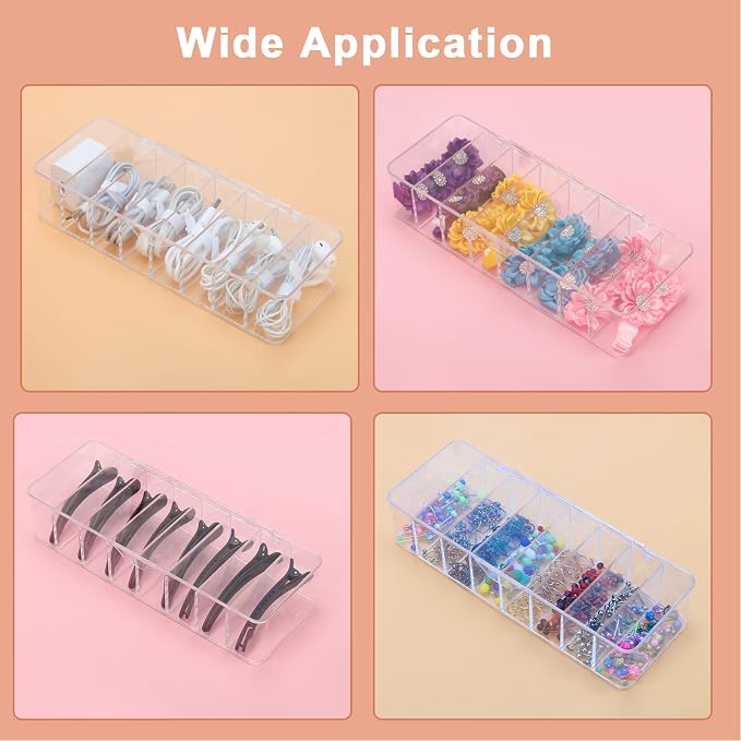 Cable Organizer Storage Box Plastic Cable Cord Management Box Power Cord Organizer Case with 10Pcs Rubber Ties for Office, Home, Desk Accessories Storage Stationery Supplies - Image 7