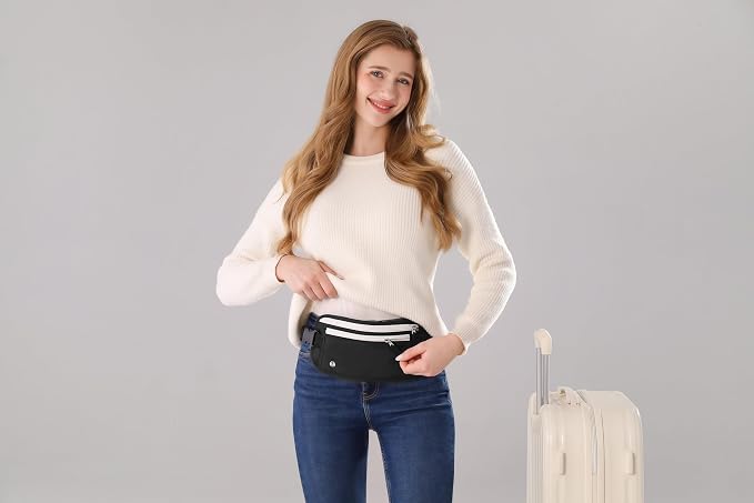 XIEEAOZEE Travel Money Belt, RFID Blocking & Hidden Travel Waist Wallet | Fanny Pack for Men Women, Hidden Passport Holder to Protect Credit Cards, Passports and Documents - Image 7