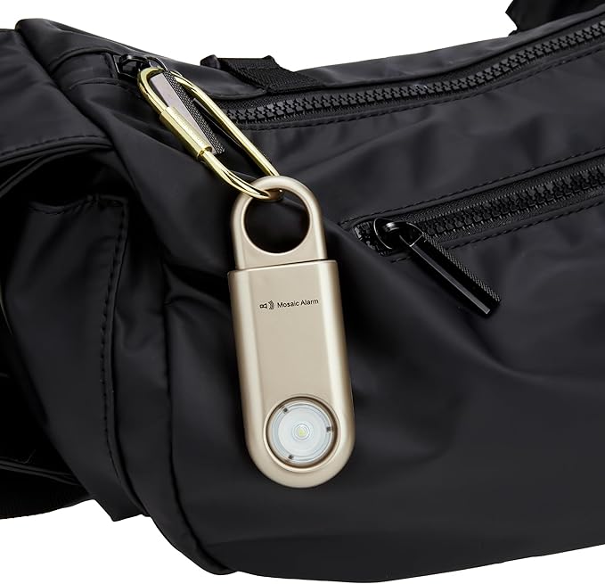 130dB Personal Safety Alarm Ultra Bright Strobe Light. Loud Sound Keychain Siren for Women, School Children, Night Runners, Hiking. Bear Alarm Deterrent. SOS Emergency Self Defense Alerts. Gold - Image 6