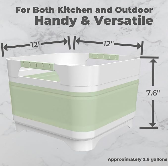 Wash Basin for Baby Bottles, Versatile Wash Tub for Kitchen, RV, Outdoor Camping Sink, Sturdy Bottle Tub Easy to Clean (Green) - Image 2