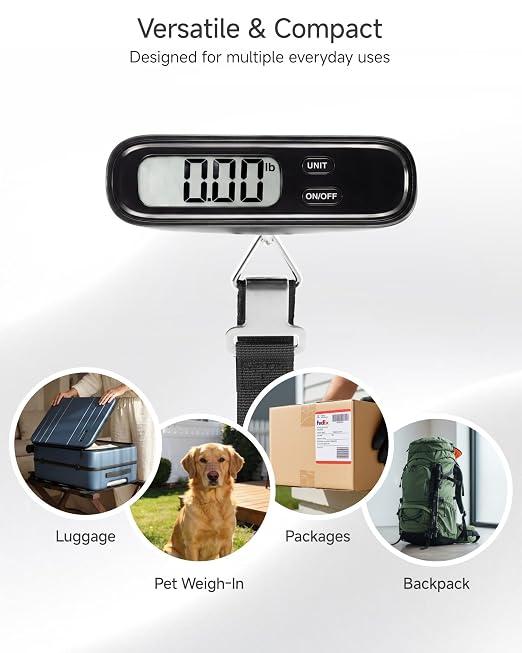 LUGGEX Luggage Scale, Suitcase Scale, Luggage Scale Travel Digital,2 Pack | Travel Scale with Large LCD Display, Portable & Battery Included - Image 7