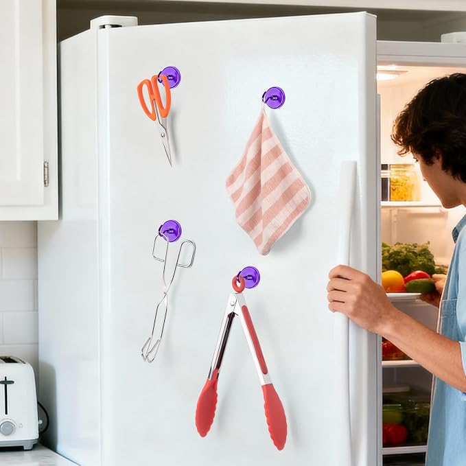 FINDMAG Magnetic Hooks, 110lbs Magnetic Hooks, 6 Pack, Purple - Image 4