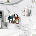 Acrylic Wall Mount Organizer, 3Pcs Clear Adhesive Bathroom Shelves | Acrylic Soap Basket for wall,No Drilling Hang Wall Adhesive Shelves, Self Adhesive Shelf for Bathroom, Kitchen, Living Room by Home
