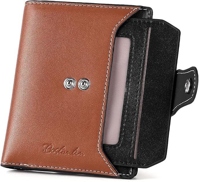 BOSTANTEN Leather Womens Wallet Small RFID Blocking Credit Card Holder | Removable ID Window, Zipper Coin Pocket, Bifold, Minimalist, Fits Small Purses, Daily Use, Ladies Gifts, Brown-Black - Image 6