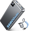 Portable Charger 56800mAh, 22.5W Fast Charging Power Bank with LED Display | Portable Phone Charger for Camping Travel Essential Compatible with iPhone 17/16/15/14/13 Series, Samsung, Google,iPad-Gray by Unknown