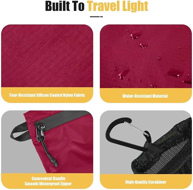 Vavabox Lightweight Travel Toiletry Bag for Women, Travel Pouch Men | Water-resistant, Nylon Zipper, Travel Essentials, Camping Gym - Image 5