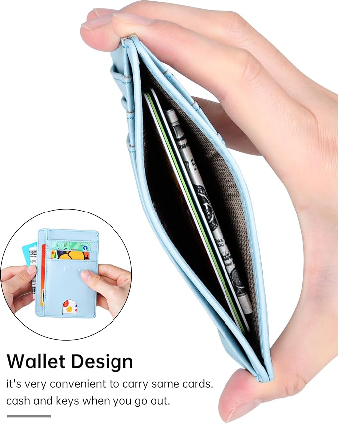 Teskyer Slim Minimalist Wallet for Men, RFID Front Pocket Card Holder | Ultra Slim Front Pocket Design, 8 Card Slots, RFID Protection, Smooth Faux Leather for Everyday Carry - Image 7
