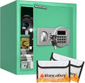 Voncabay Money Safe Box for Home with Digital Keypad, 1.5 Cu. Ft., Green | Alloy Steel, 2 Fireproof Bags, Digital Keypad with Display, Removable Shelf, Alarm System, 14 x 13 x 13 In. by Voncabay