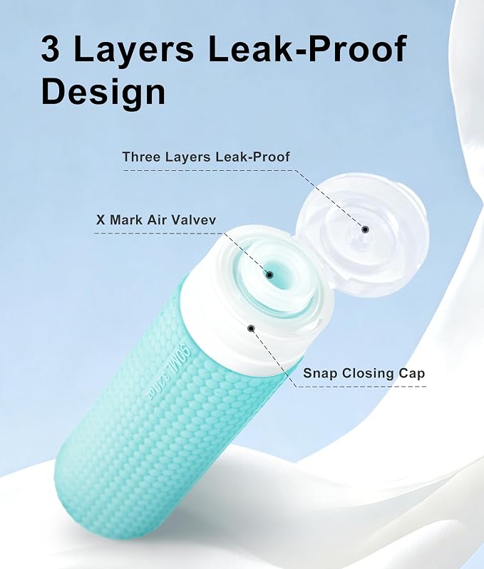 Travel Bottles for Toiletries, TSA Approved 3oz Leak Proof Travel Size Liquid Containers, BPA-Free Refillable Silicone Squeeze Bottles, Ideal for Shampoo Lotion and Conditioner (4 Pack) - Image 5