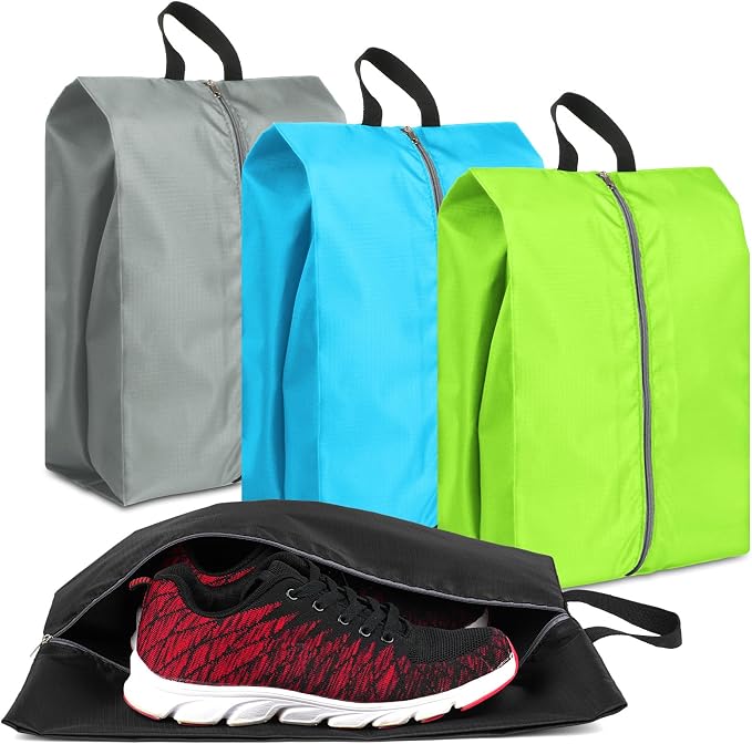 Shoe Bags for Travel, Set of 4 Pack Shoe Travel Bags for Packing Large | Large Waterproof Portable Travel Shoe Bag with Zipper Travel Essentials Women for and Men by COIDEA
