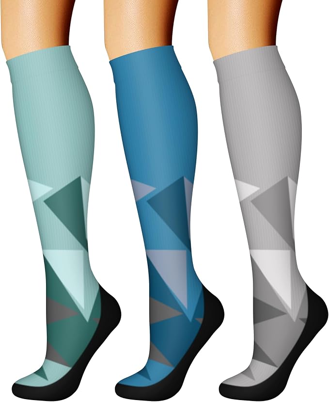 CHARMKING Compression Socks for Women & Men Circulation (3 Pairs) 15-20 mmHg is Best Support for Athletic Running Cycling by CHARMKING